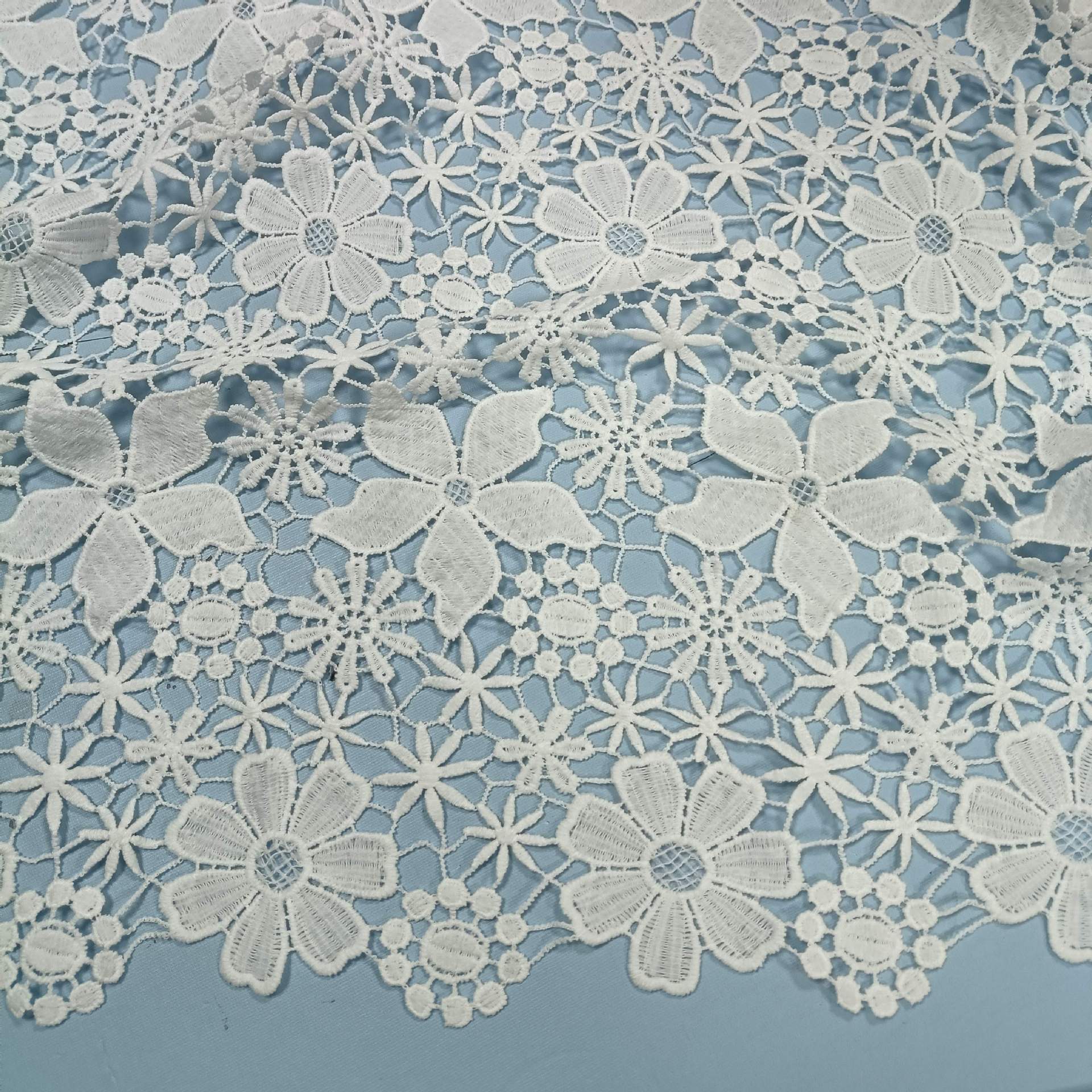 Water soluble milk silk fabric big snowflake lace accessories handmade DIY clothing apparel fabric