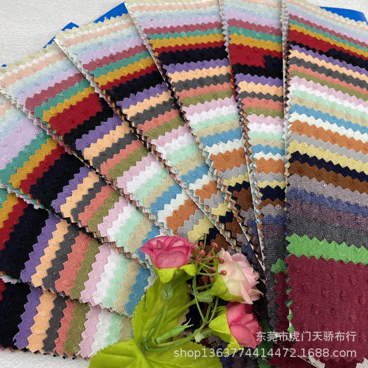 Spot supply of spring and summer new knitted dot jacquard 230g TR small cloth dot knitted dot cut cloth