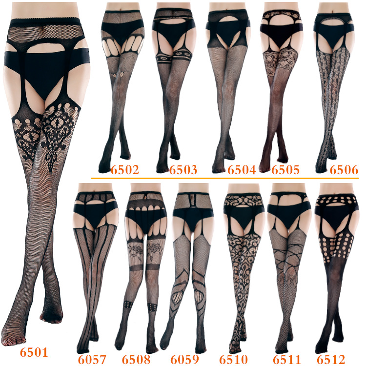 Sexy underwear fishnet socks non-slip sling socks mesh pants open one-piece stockings nurse stewardess socks wholesale