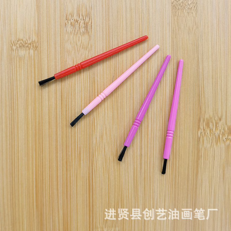 8cm plastic rod three ribs planted brush children's plastic brush DIY pigment matching plastic brush