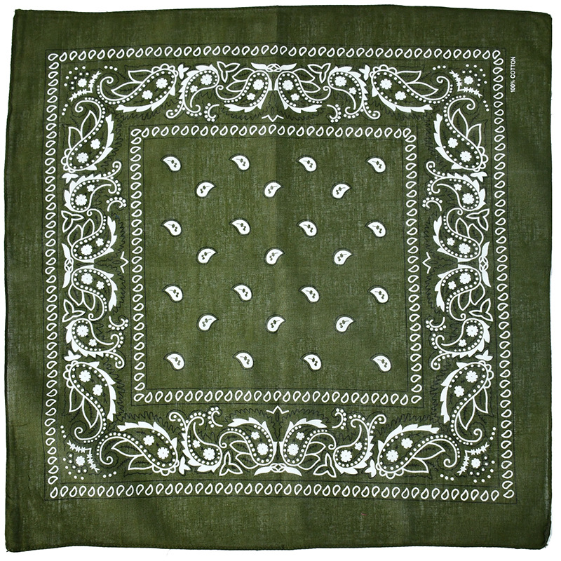 Picture of Factory Wholesale European and American Cashew Flower Square Scarf Outdoor Sports Cycling Hip-Hop Spot Pure Cotton Insect Printed Headscarf