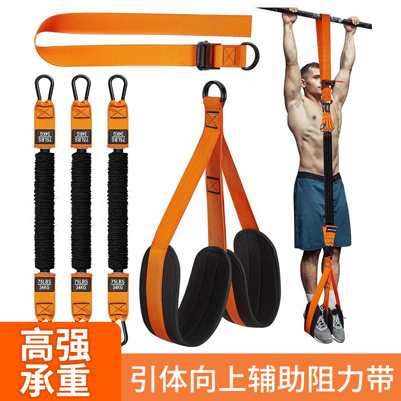 Pull-Up Bar, Heavy-Duty Resistance Rope, Adjustable Weight, Knee Support, Strength Training, Patented Pull-Up Auxiliary Belt