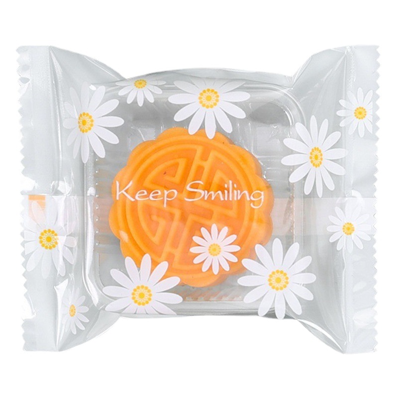 Original transparent white background Daisy snowflake crisp packaging bag cookie pastry bag moon cake machine sealing bag 100 pcs