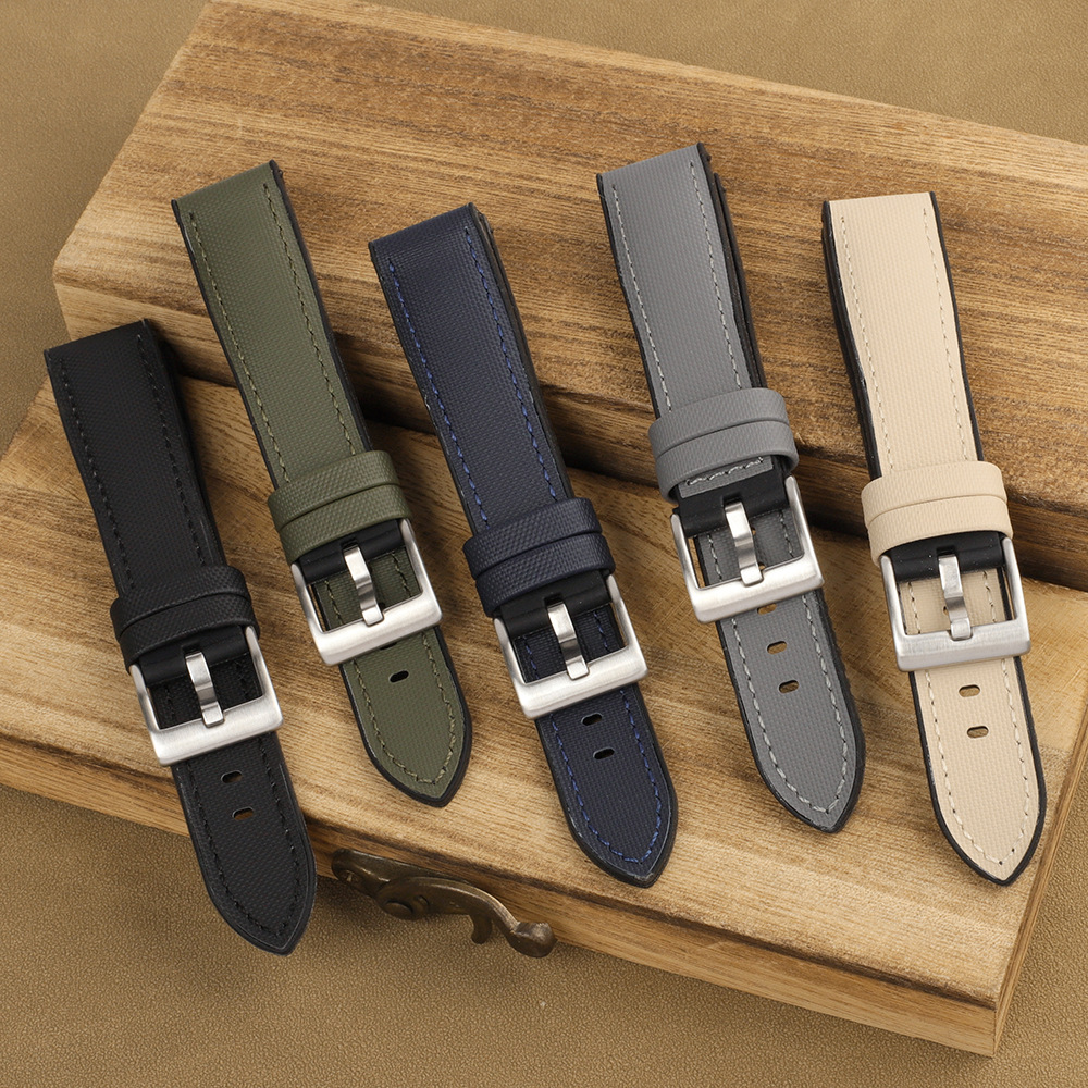 Oxford Tarpaulin Silicone Strap Waterproof and Durable Flat Direct Interface Strap 18/20/22mm Universal
