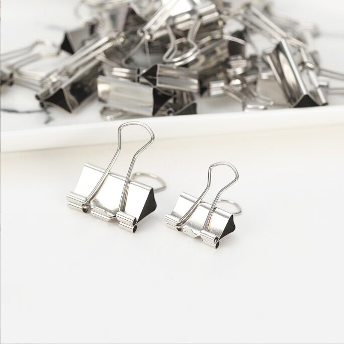 Silver long tail clip 19mm nickel plated long tail clip stainless steel color long tail clip bill clip dovetail clip cross-border supply