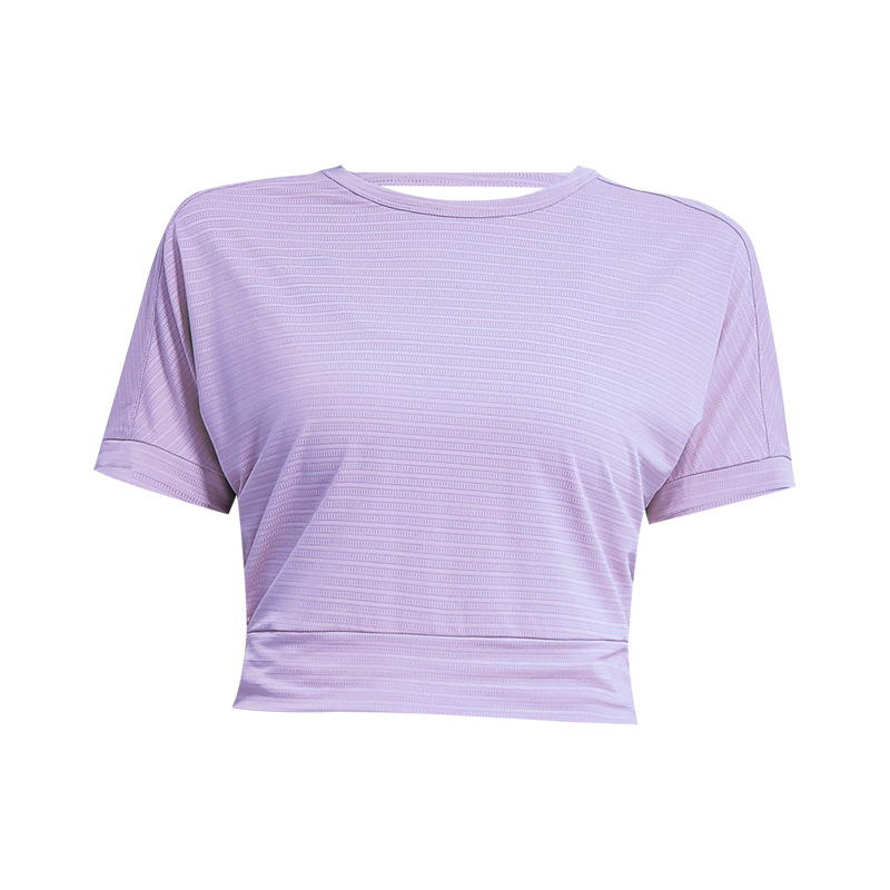Picture of European and American Summer Fitness Clothes Loose Breathable Sports T-shirt Women's Running Yoga Top Jacquard Short-sleeved New