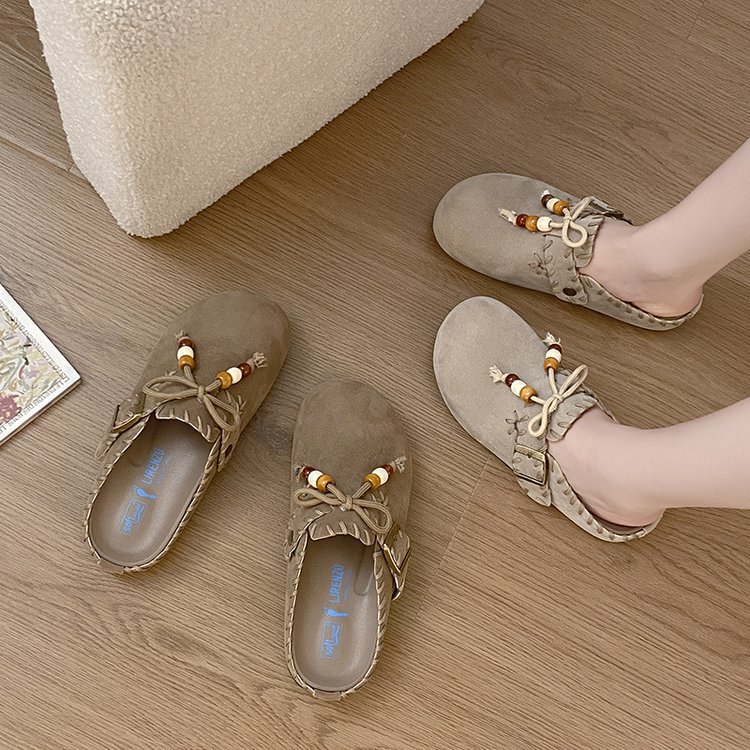 Picture of Ugly cute toe half slippers women's platform kangaroo shoes women's 2025 new autumn wear retro fashion soft-soled shoes