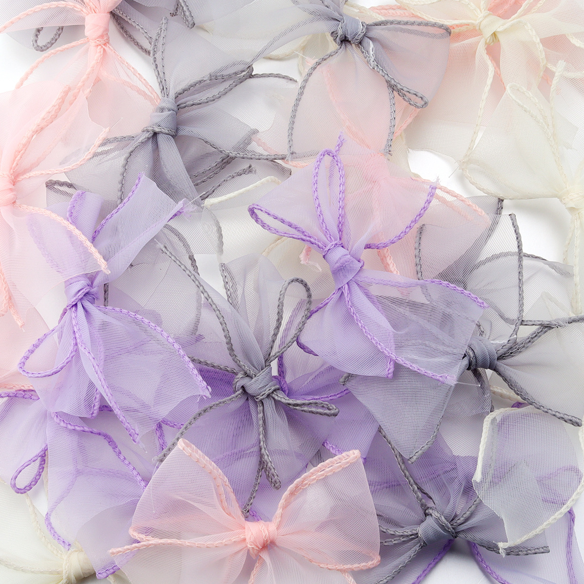 Picture of Fishtail Yarn Hand Tie Bow Hairpin Semi-finished Mesh Yarn Ribbon Bow Jewelry Hair Accessories Clothing Shoes and Hats Accessories