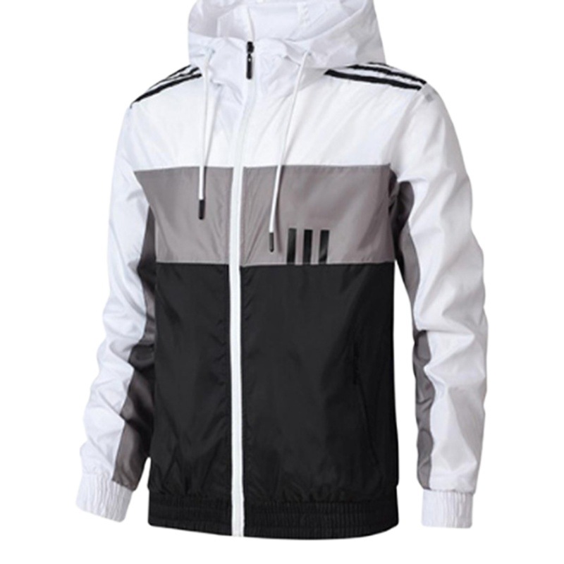Casual New 2021 Spring Men's Jacket Color Matching Regular Long Sleeve Youth Popular Hooded Stand Collar Jacket 4856