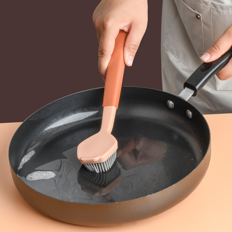 Picture of Silicone Pot Washing Brush, Dishwashing Brush, Kitchen Tools, Silicone Cleaning Brush, Non-Stick Pot Brush, Chopsticks, Dishes, Kitchen Utensils