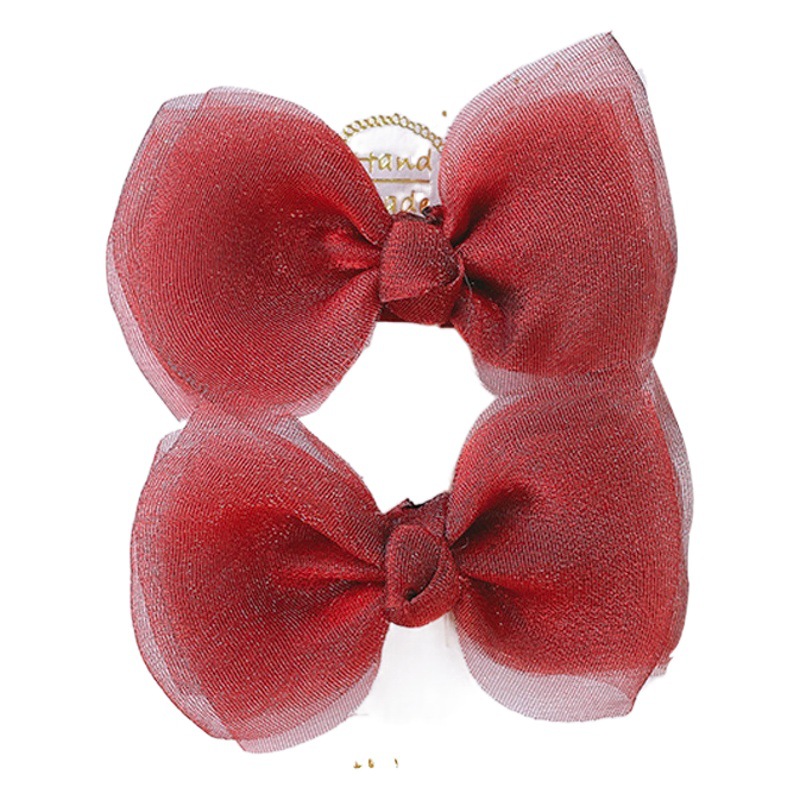 2022 Japanese and Korean Mesh Kidsren's Hairpin Pearlescent Bow Frozen Princess Baby Girl Broken Hair Side Clip Cute