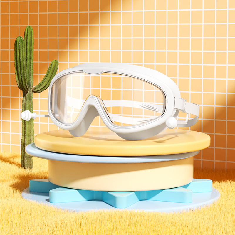 Picture of Factory direct selling children's swimming goggles large frame waterproof anti-fog professional swimming glasses student baby cute wholesale eye protection