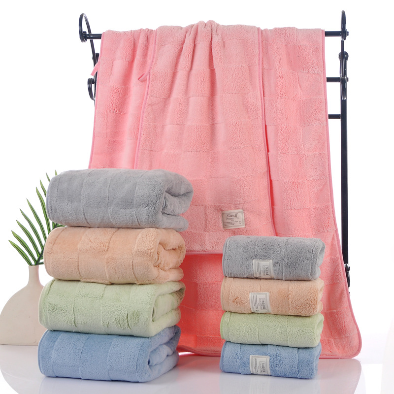 Taff fleece coral fleece suit towel bath towel three-piece set thickened absorbent lint-free adult household face towel