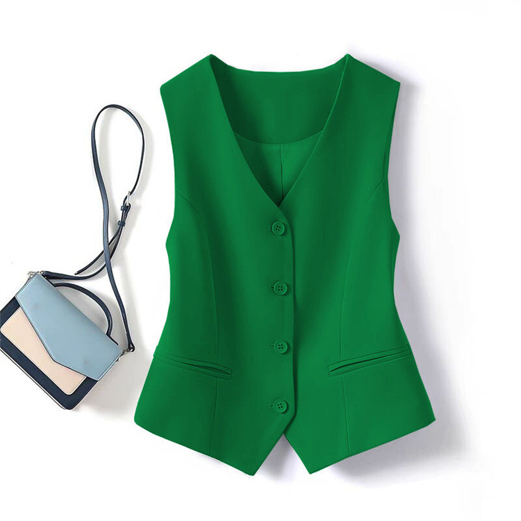 Picture of 25 Years Black V-Neck Suit Waistcoat Women's Summer New Retro Stacked Cardigan Vest Sleeveless Elegant Top