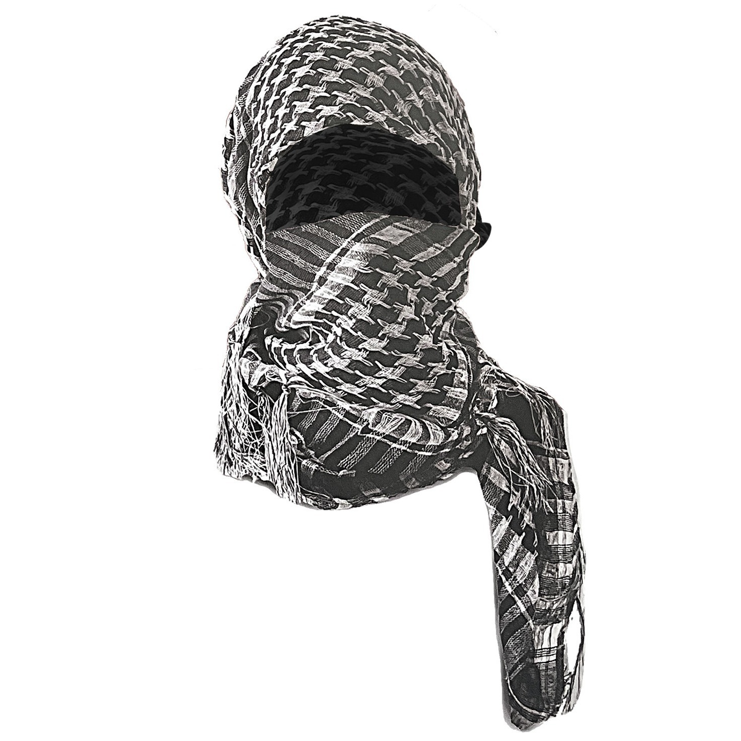 Picture of Net Silk Houndstooth Square Scarf Arabian Headscarf Outdoor Military Fan Tactical Export Tassel Desert Scarf Cross-border
