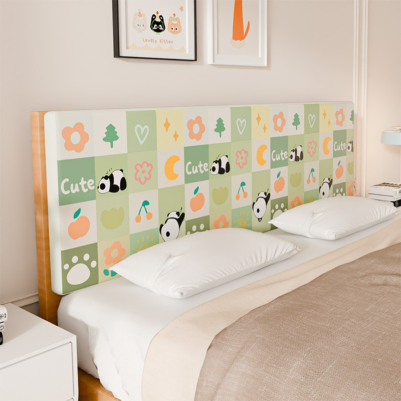 Picture of Home Bedroom Cartoon Bedside Cushion Thickeneded High-Density Sponge High Rebound Fixed Self-Adhesive Tatami Bed Cushion