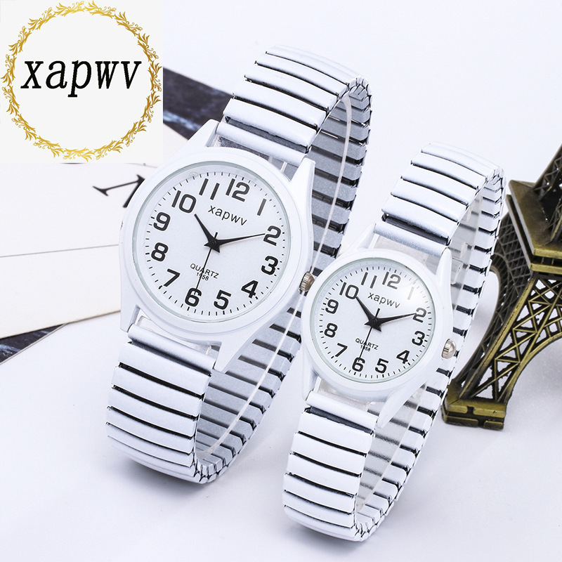 Creative Couple Elastic Pair Watch Cararon Xapwv Black and White Oil Elderly Elastic Band Quartz Watch Manufacturer Wholesale
