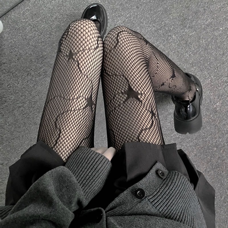 Picture of Trendy Sexy Jacquard Fishnet Stockings, Erotic Sheer Stockings, Hollow-Out Fishnet Pantyhose, Various Styles in Stock, Versatile