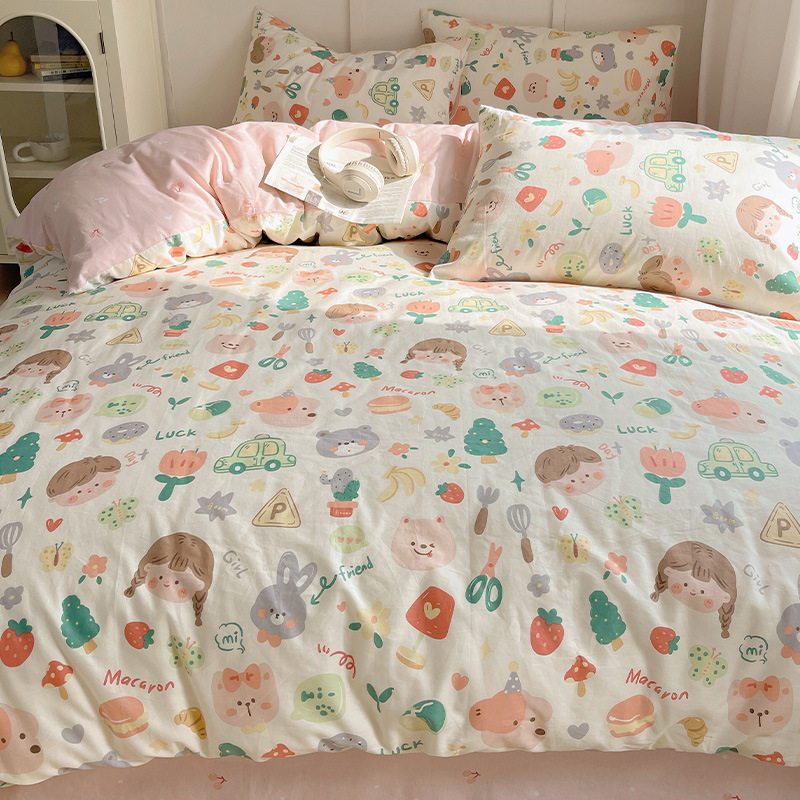 Picture of Wholesale ins cotton four-piece student dormitory three-piece set bed hat autumn and winter group purchase gift generation manufacturers