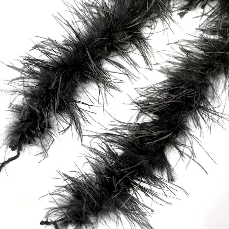 Double-layer black ostrich silk feather scarf clothing fur collar skirt lace DIY feather decoration