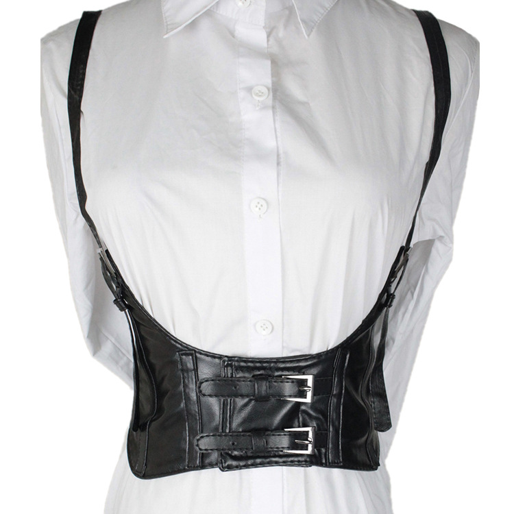 Picture of European and American Texture Strap Belt Women's Outer Shirt Decoration Performance Clothing Matching Vest with Elastcoat and Waist Seal for Foreign Trade