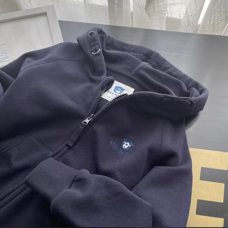 Picture of Boys' Autumn Hooded Jacket Autumn and Winter New Children's Top Baby Warm Casual Zipper Sweatshirt