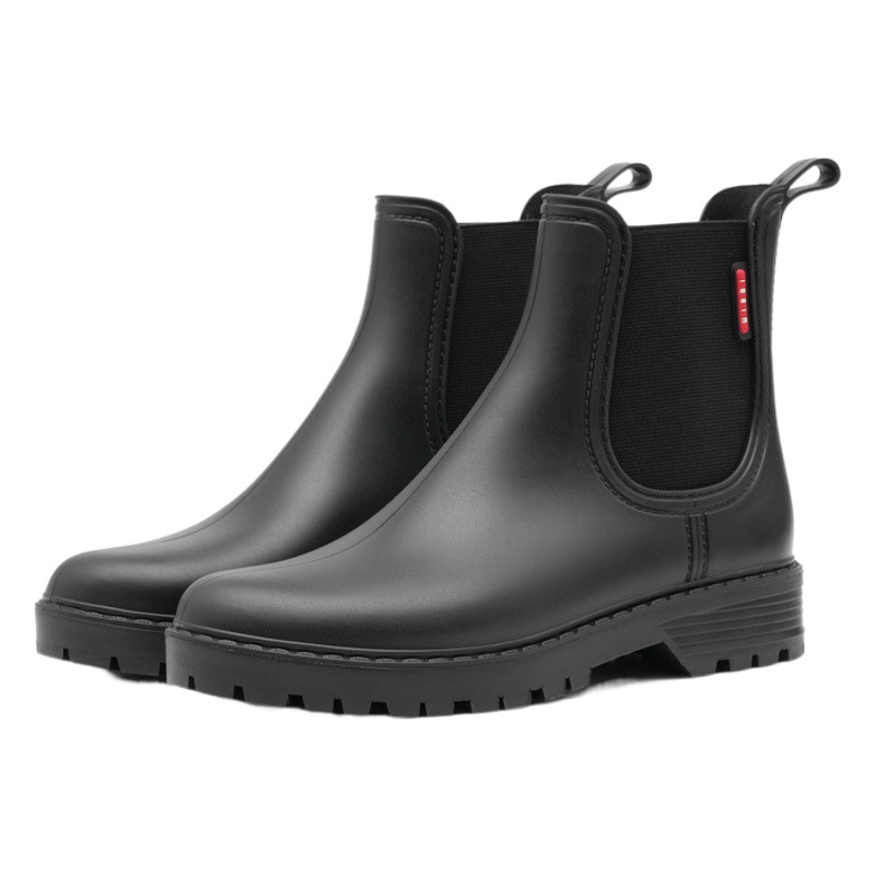 Women's Short Chelsea Rain Boots, Fashionable New Low-Top Water Shoes, Lightweight Non-Slip Rain Boots, Pvc Overshoes, Rubber Shoes for Women