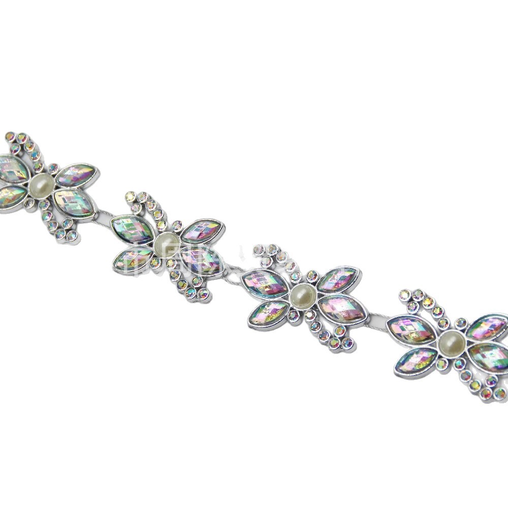 Picture of Manufacturer electroplated gold and silver diamond chain, handmade DIY rhinestone bead chain, dress, shoes, clothing, bags, clothing, accessories, accessories, accessories