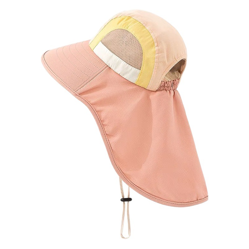 Children's Sunscreen Hat Summer Boys Fisherman Hat Sunshade Hat Girls Outdoor Neck Protection Sun Hat Big Hat Brim Quick-drying