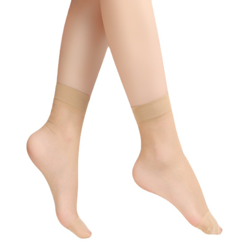 Red Pepper Silk Stockings Short Women's Ultra-thin Anti-hook Wear-resistant Crystal Stockings Summer Invisible Transparent Fleshy Breathable Short Silk Stockings