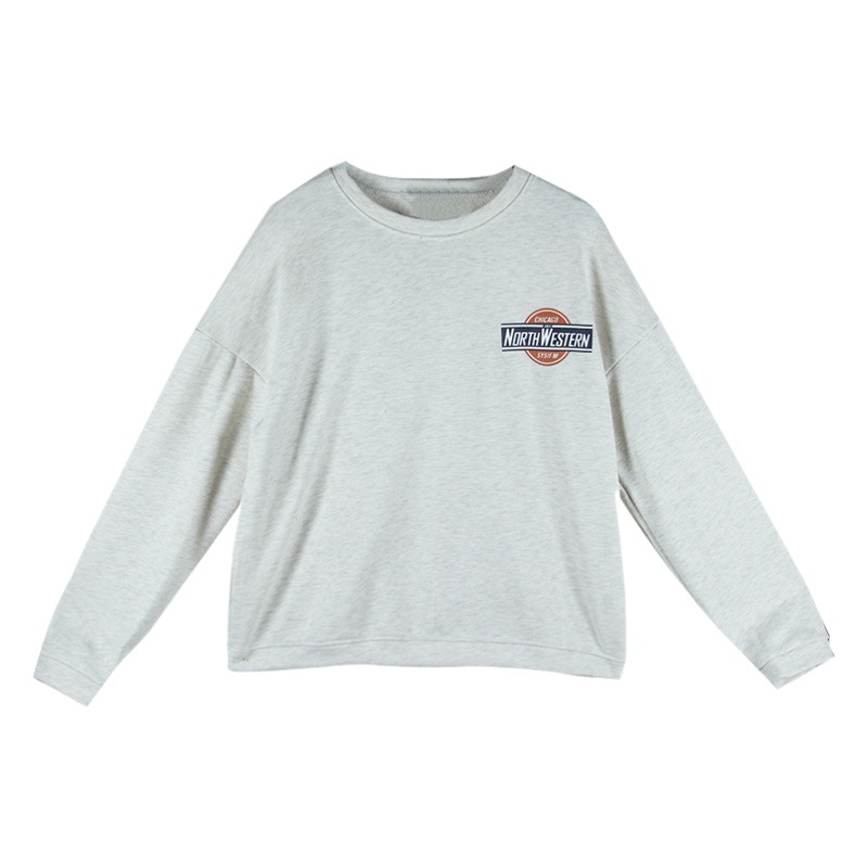 Picture of Letter Printed Long-Sleeved Thin Sweatshirt Jacket 2023 New Autum Women's Loose Mid-Length Pullover Top Trendy