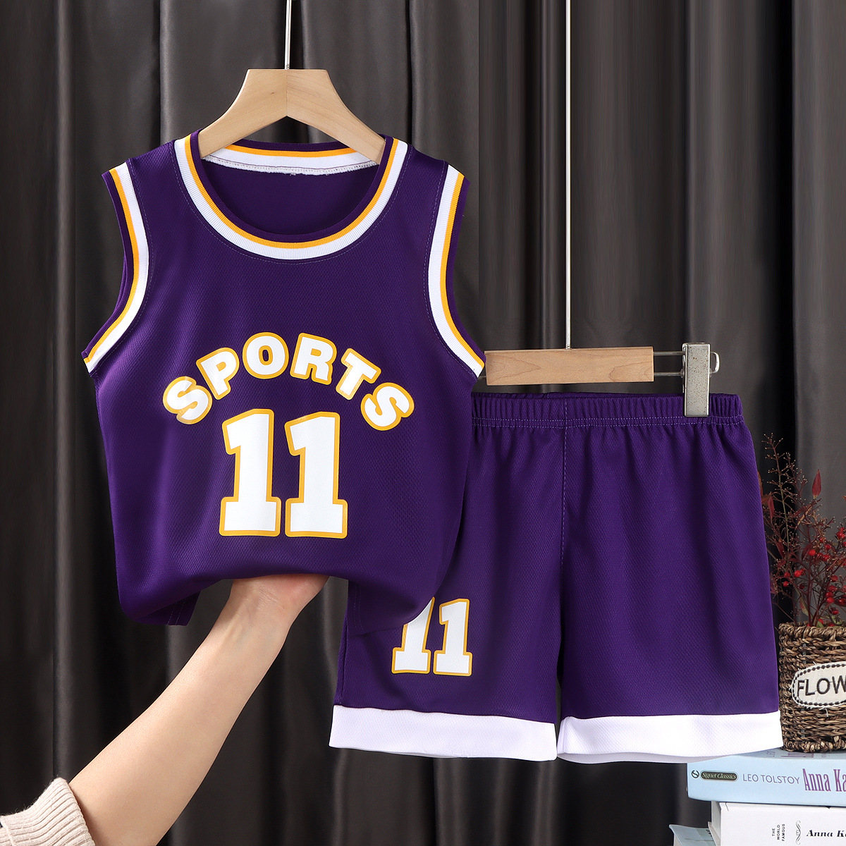 Picture of Category a New Basketball Uniform Set, Big Children's Sports Suit, Basketball Vest Suit, Sports One-Piece Generation