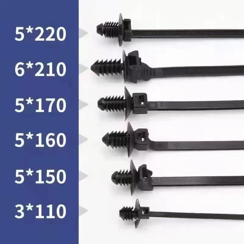 Wholesale threaded head wire harness cable tie fixing wire harness car cable tie buckle binding cable tie auto parts fixing cable tie
