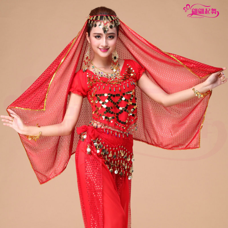 New Style Belly Dance Headwear Headwear Gauze Indian Dance Performance Clothing Gauze Belly Dance Highlights Phnom Penh Coin Gauze Gauze