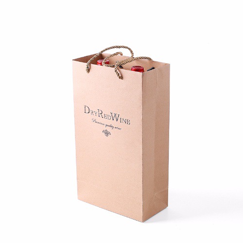 Picture of Red Wine Box, Wine Packaging Bag, Single or Double Bottle Wine Bag, Gift Bag, Paper Bag, Gift Box Packaging, Gold Stamping Wine Bottle