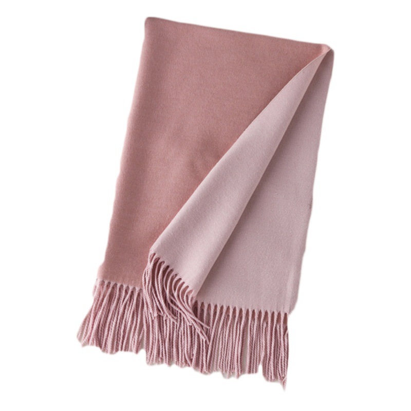 Picture of Korean export autumn and winter new high quality cashmere scarf women's long double-sided color matching shawl warm scarf women