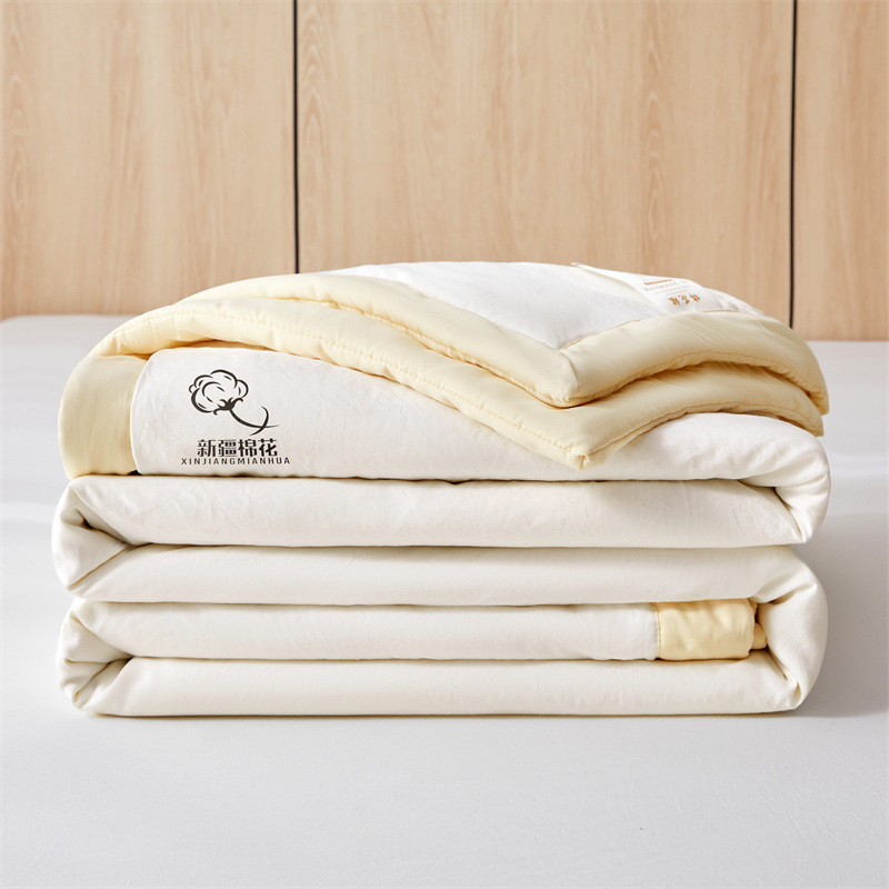 Picture of Class A unprinted wind water washed cotton summer quilt solid color Xinjiang cotton air conditioning quilt machine washable summer cool quilt thin quilt gift