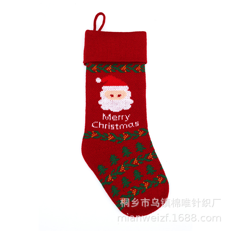 Picture of Amazon Cross-border New European and American Jacquard Wool Gift Bag Christmas Decoration Christmas Gift Bag Knitted Christmas Stocking