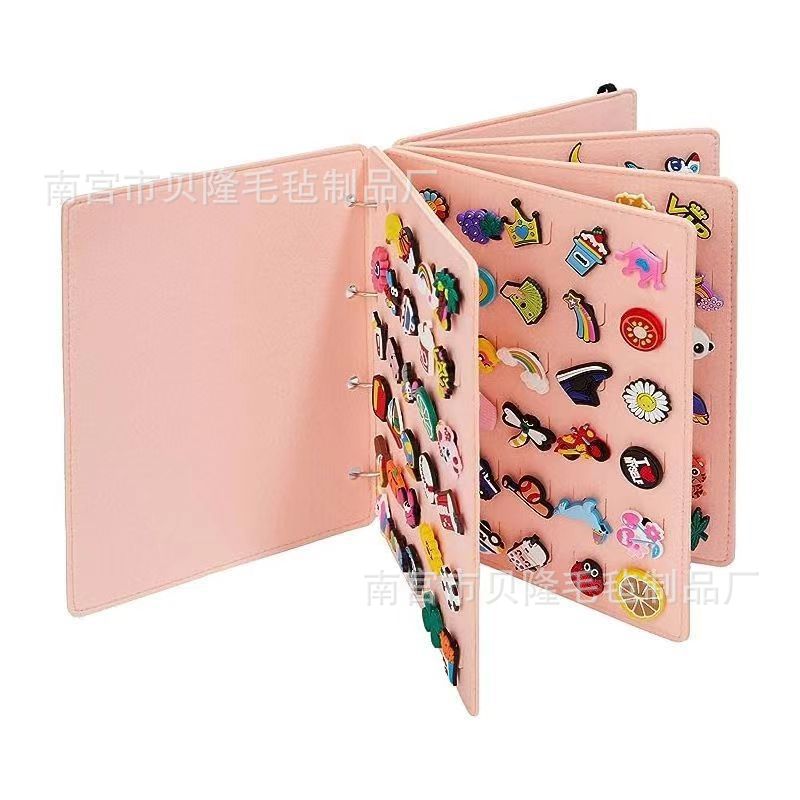 Picture of Felt Text Storage Book, Loose-Leaf Notebook, Travel Jewelry Badge Storage Bag, Detachable Binder, Jewelry Display Board