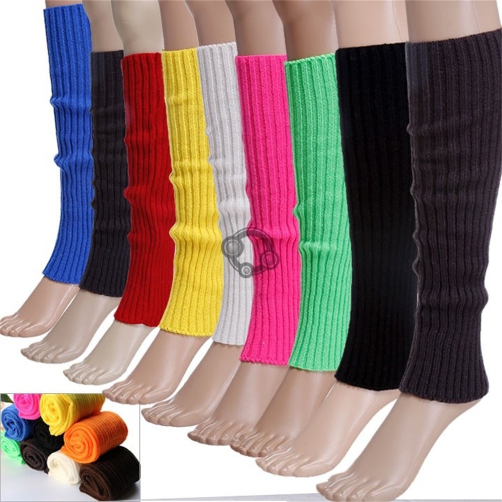 JK multicolor optional factory wholesale fluorescent bright color wool leg cover knitted foot cover piled socks boot cover