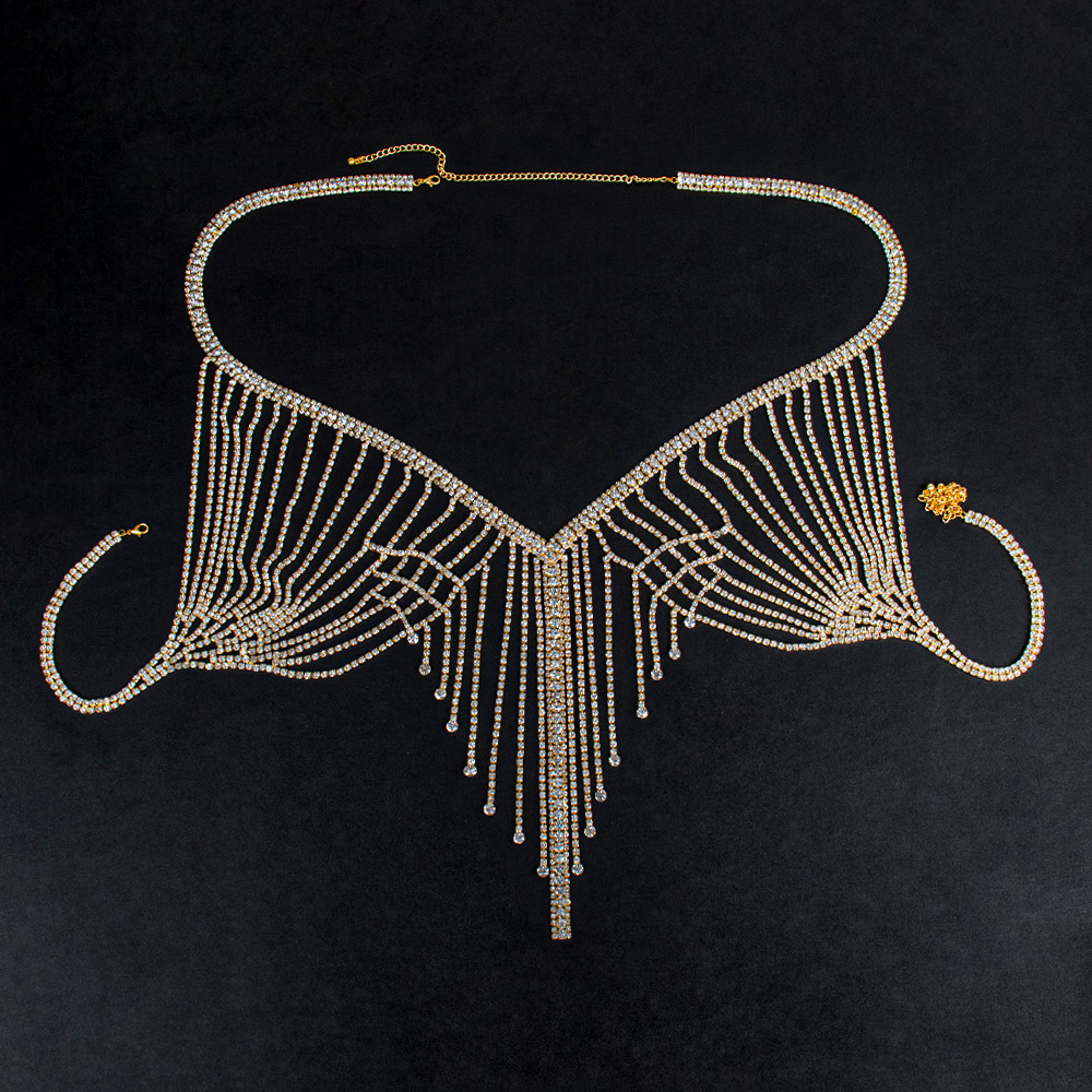 Picture of High-grade Light Luxury European and American Style Full Diamond Heavy Industry Body Chain Accessories Fashion Show Rhinestone Exaggerated Necklace Chest Chain suit