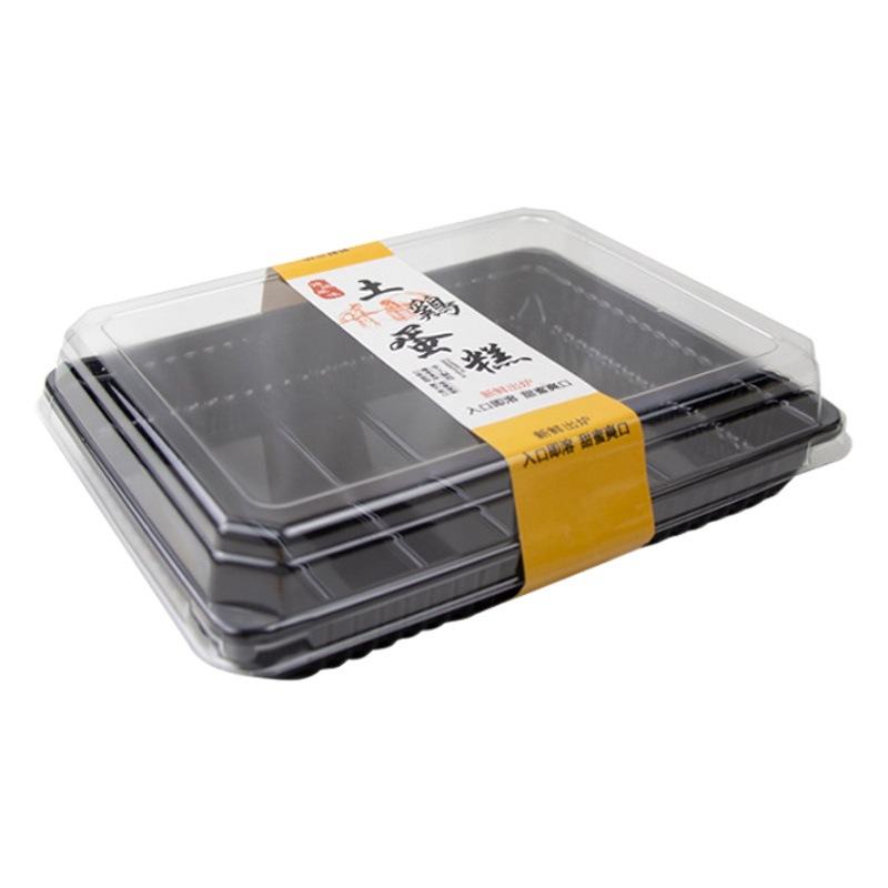 Rectangular Transparent Lid Packaging Box for Chicken Egg Cakes, Baking Bread Boxes, Meat Floss and Scallop Old-Style Takeaway Boxes, Dessert Boxes