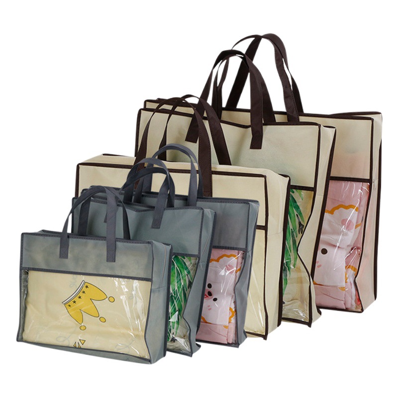 Quilt Bag Non-Woven Zipper Storage Bag Pvc Home Textile Packaging Bag Wholesale Quilt Large Size Custom Material Home Furnishings