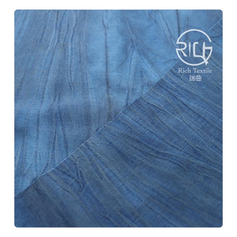 Craft dyed linen rayon tie-dyed fabric vintage stir-fried color old Chinese style dress shirt pants clothing fabric