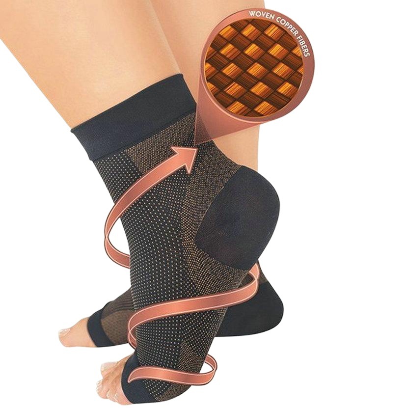 Outdoor sports ankle protection compression socks anti-foot fascia socks mountaineering running heel support copper ion socks