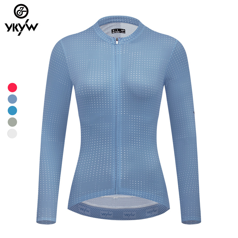 YKYW New Hot Women's Sweat-wicking Breathable Cycling Long Sleeve Star Transfer Bicycle Sports Top
