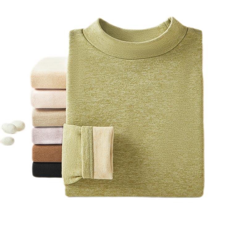 Picture of Cashmere Silk Half Turtleneck Thermal Intimates German Velvet Heating Mid-Collar Autumn Clothes and Long Trousers Fleece-Lined and Thickeneded Couple Set