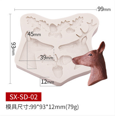 Picture of Sanxin Elk Flip Sugar Silicone Christmas Cake Mold Chocolate Decoration Mold DIY Baking Utensils