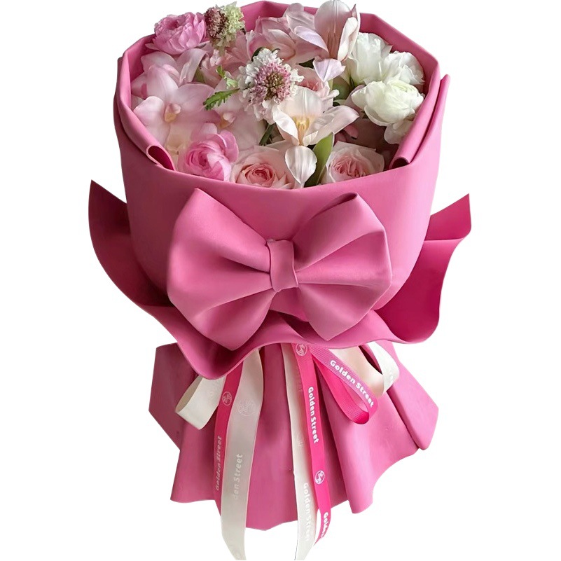 Internet Celebrity Chinese Valentine's Day Colorfulful Sponge Paper Bubble Cotton Shape Paper Handmade Bow Flower Bouquet Wrapping Paper