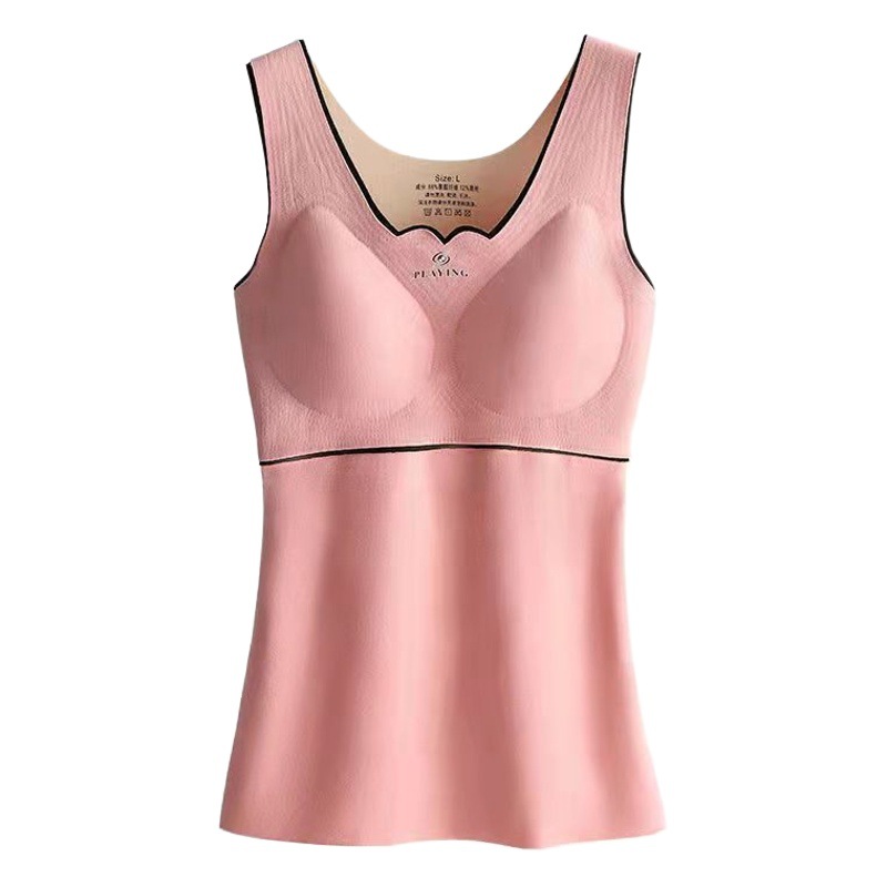 Autumn and Winter oxygen 2.0 de Velvet thermal vest women's fleece-lined thickened self-heating seamless slim bottoming thermal underwear